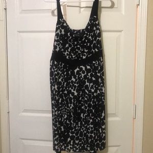 Fun black and white dress w/ belted waist